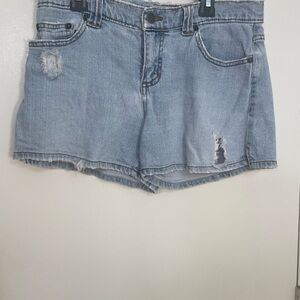 SO Light Blue Distressed Jean Shorts